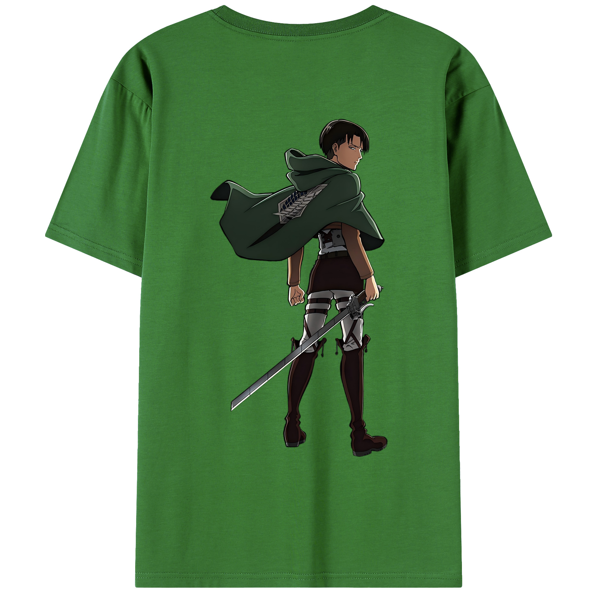 （画像用） 進撃の巨人 リヴァイ·アッカーマン Attack on Titan Levi Ackerman レディース半袖Tシャツ(バックプリント)